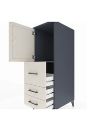 Kronos Dolap Tek Raflı 3 Çekmeceli Tek Kapaklı 44x59x134 Antrasit-Aytaşı