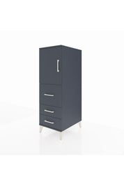 Kronos Dolap Tek Raflı 3 Çekmeceli Tek Kapaklı 44x59x134 Antrasit-Antrasit