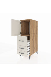 Kronos Dolap Tek Raflı 3 Çekmeceli Tek Kapaklı 44x59x134 Çam-Aytaşı