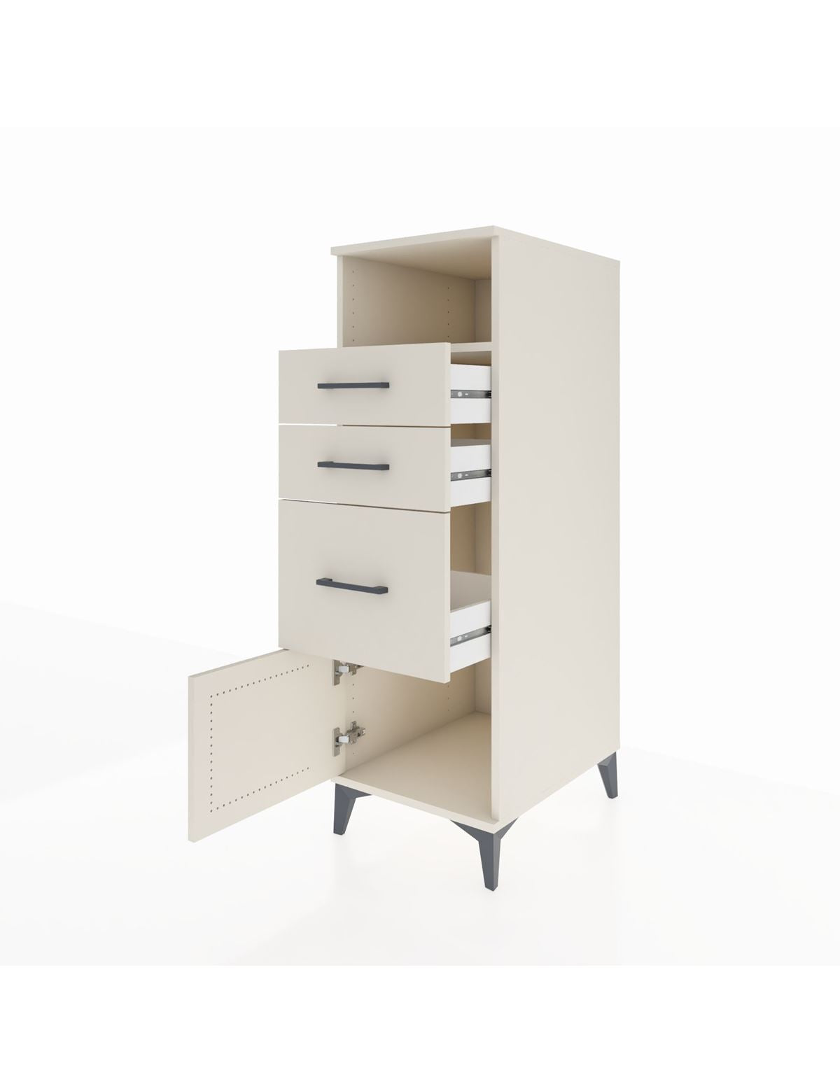 Kronos Dolap Tek Raflı 3 Çekmeceli Tek Kapaklı 44x59x134 - S82M014V1C