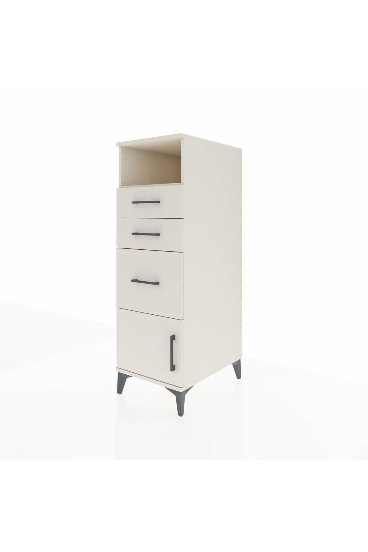 Kronos Dolap Tek Raflı 3 Çekmeceli Tek Kapaklı 44x59x134 - S82M014V1C
