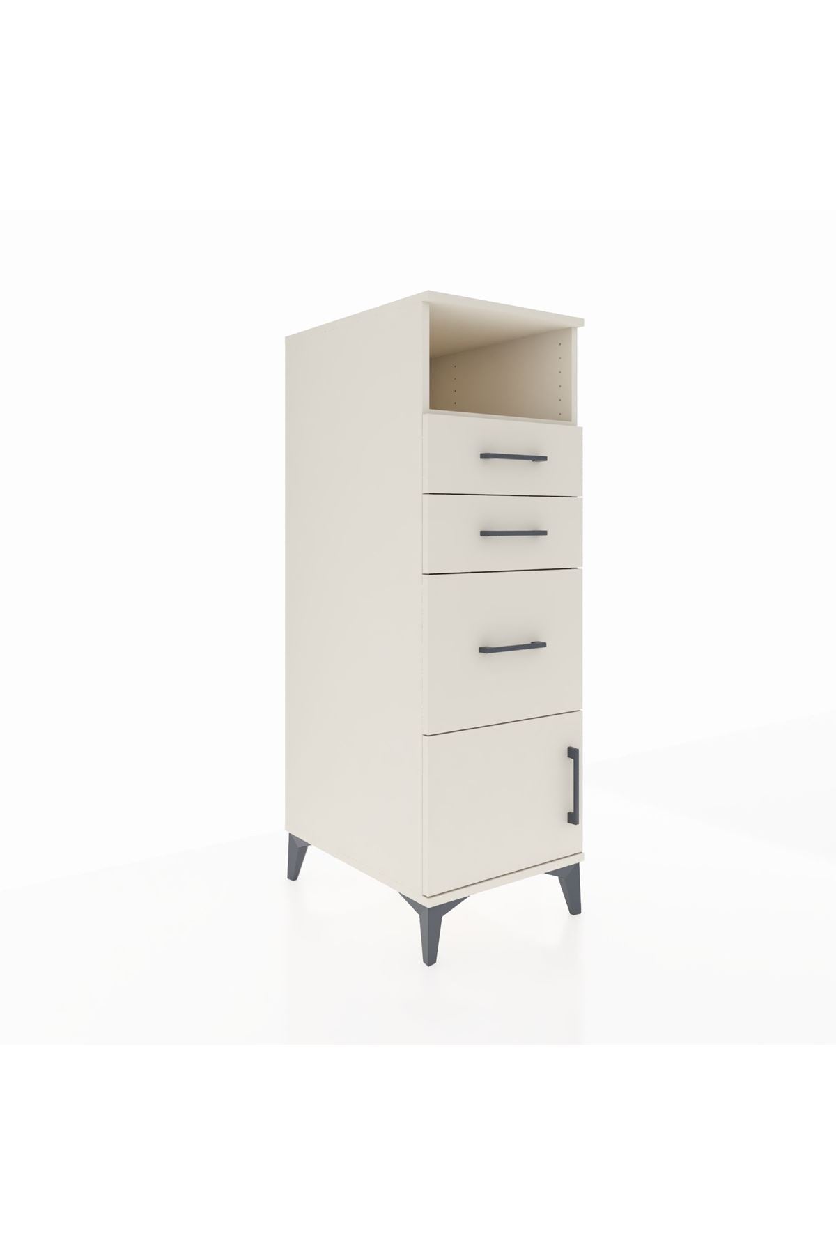 Kronos Dolap Tek Raflı 3 Çekmeceli Tek Kapaklı 44x59x134 - S82M014V1C