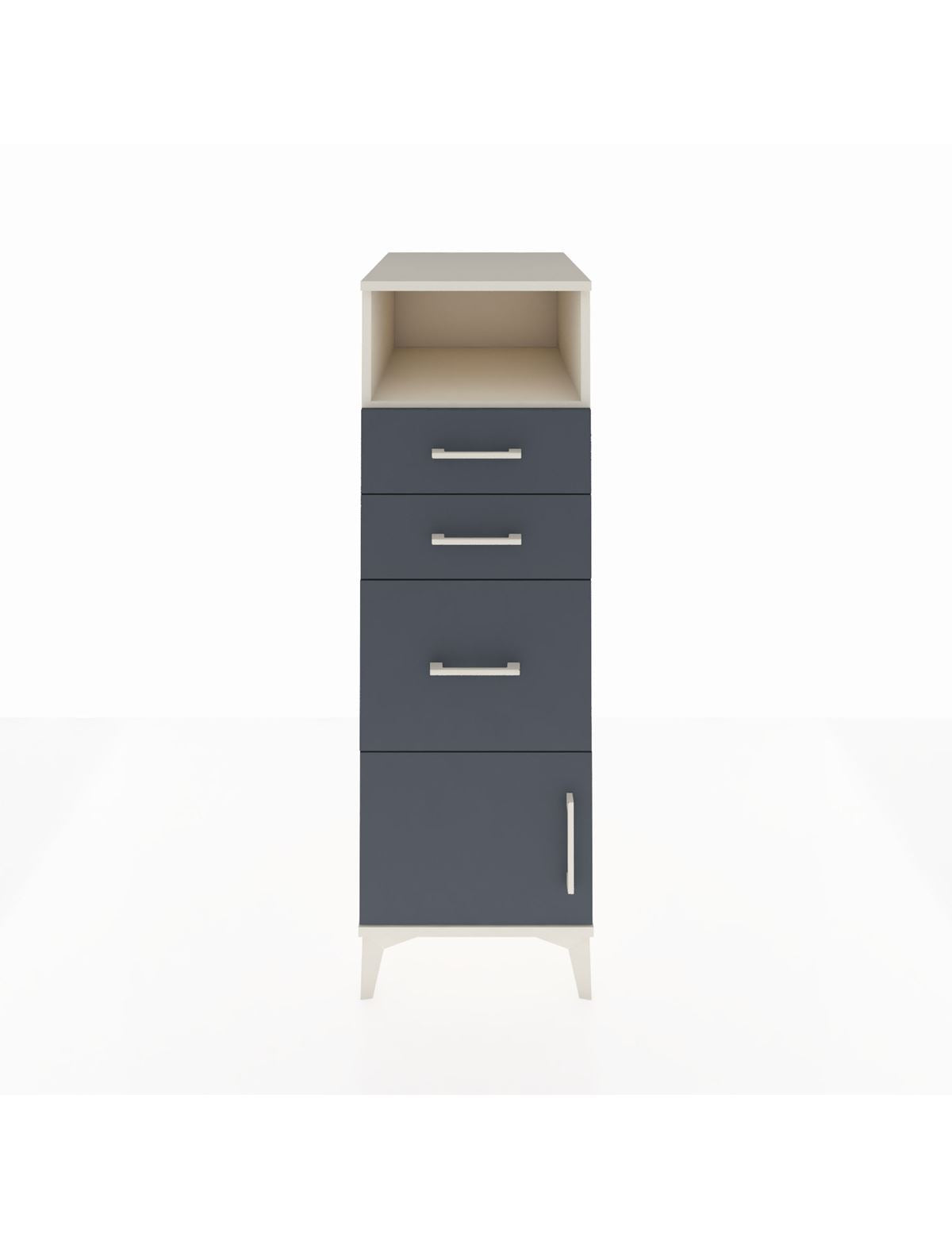 Kronos Dolap Tek Raflı 3 Çekmeceli Tek Kapaklı 44x59x134 Aytaşı-Antrasit