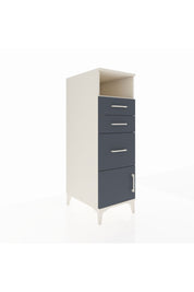 Kronos Dolap Tek Raflı 3 Çekmeceli Tek Kapaklı 44x59x134 Aytaşı-Antrasit