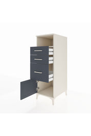 Kronos Dolap Tek Raflı 3 Çekmeceli Tek Kapaklı 44x59x134 Aytaşı-Antrasit