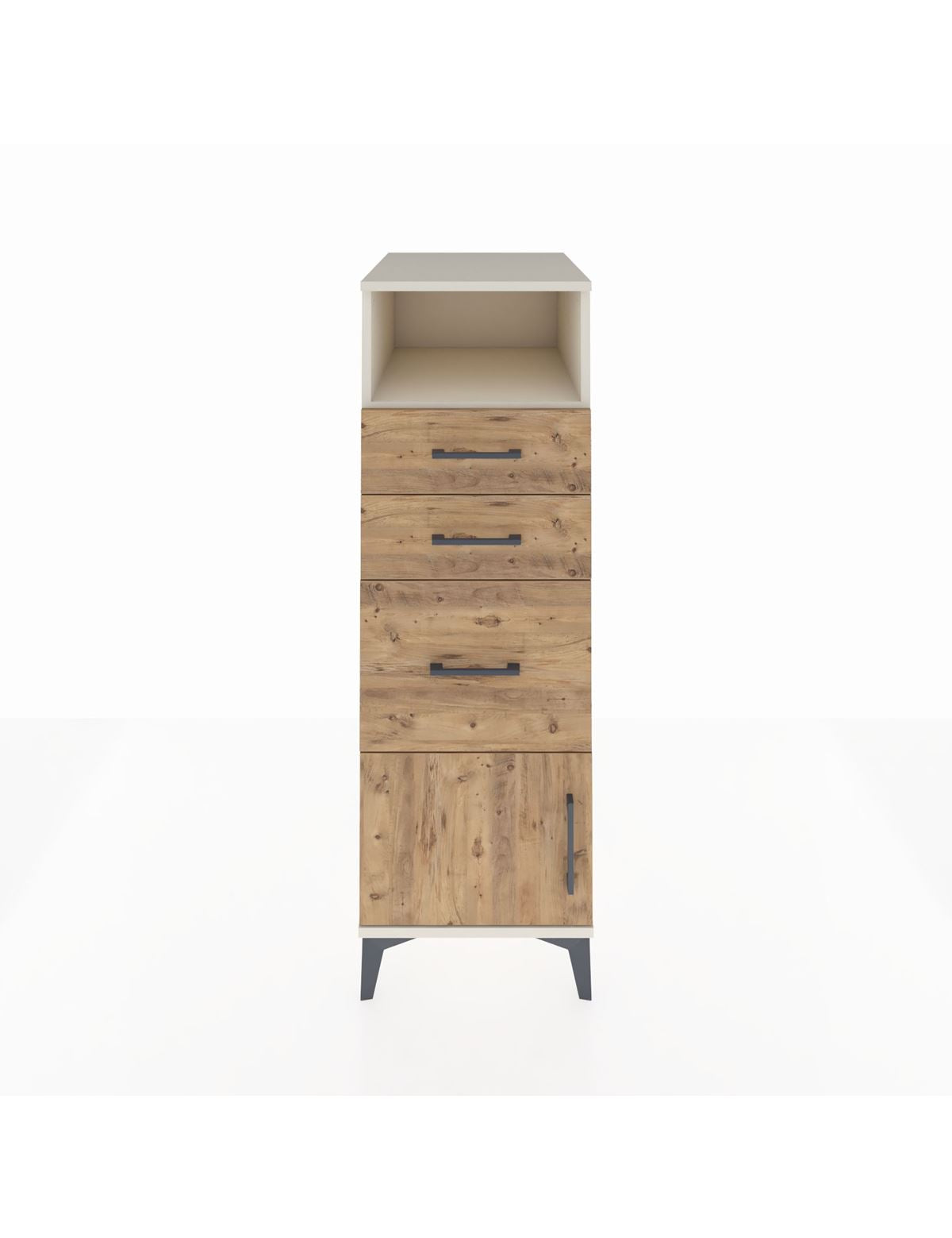 Kronos Dolap Tek Raflı 3 Çekmeceli Tek Kapaklı 44x59x134 Aytaşı-Çam