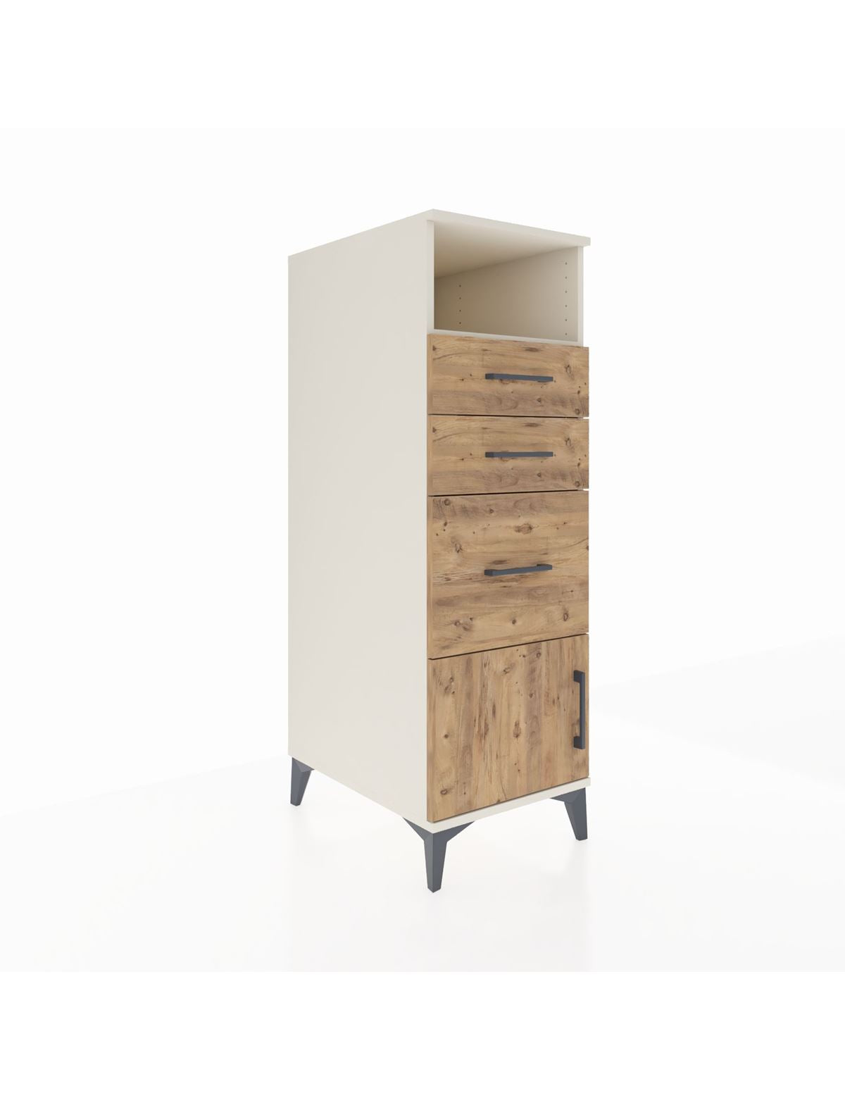 Kronos Dolap Tek Raflı 3 Çekmeceli Tek Kapaklı 44x59x134 Aytaşı-Çam