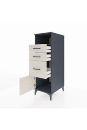 Kronos Dolap Tek Raflı 3 Çekmeceli Tek Kapaklı 44x59x134 Antrasit-Aytaşı