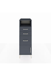 Kronos Dolap Tek Raflı 3 Çekmeceli Tek Kapaklı 44x59x134 Antrasit-Antrasit