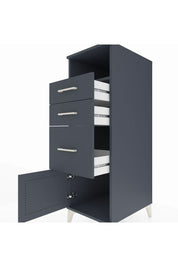 Kronos Dolap Tek Raflı 3 Çekmeceli Tek Kapaklı 44x59x134 Antrasit-Antrasit