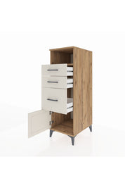 Kronos Dolap Tek Raflı 3 Çekmeceli Tek Kapaklı 44x59x134 Çam-Aytaşı