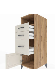 Kronos Dolap Tek Raflı 3 Çekmeceli Tek Kapaklı 44x59x134 Çam-Aytaşı