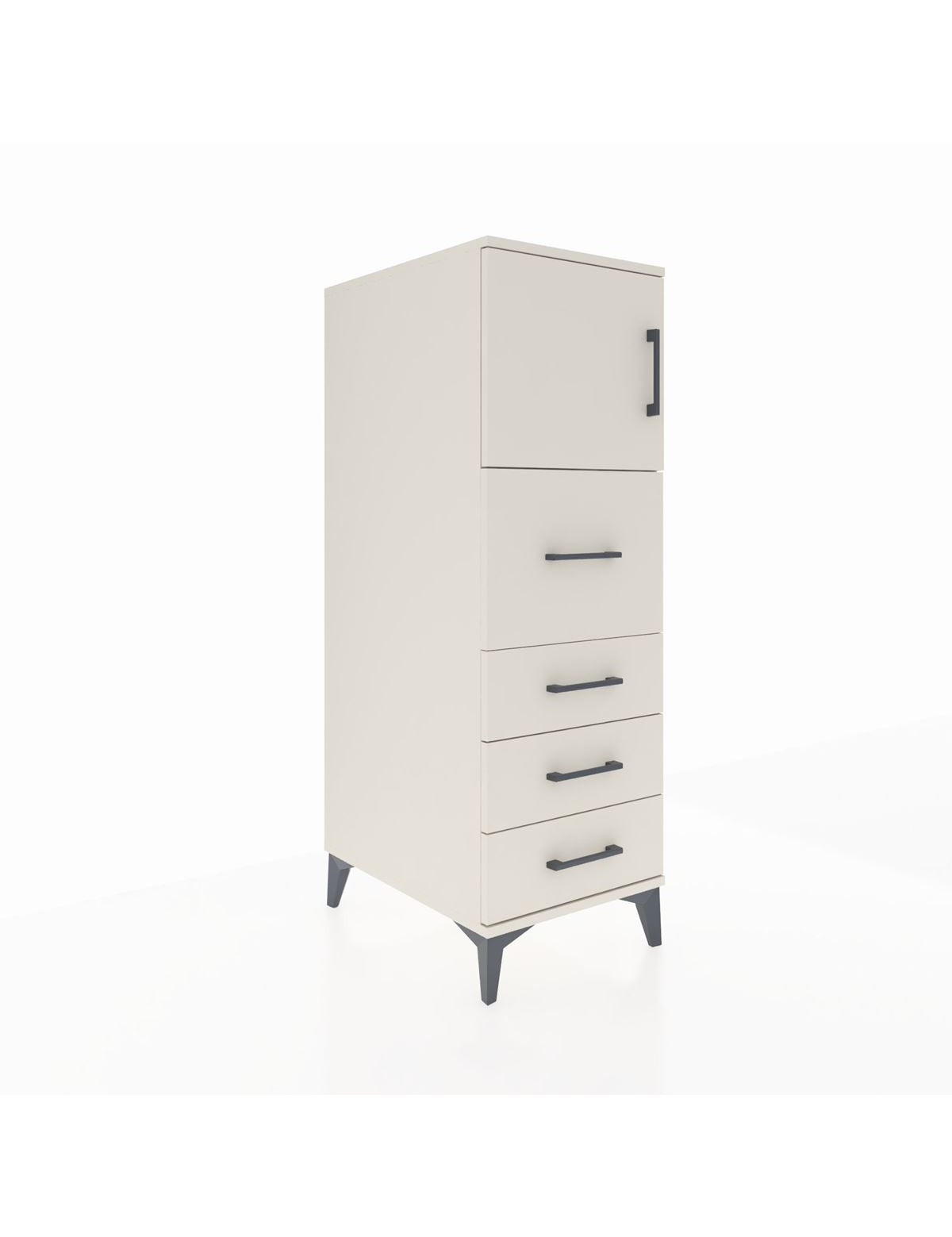 Kronos Dolap Tek Raflı 4 Çekmeceli Tek Kapaklı 44x59x134 Aytaşı-Aytaşı