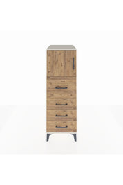 Kronos Dolap Tek Raflı 4 Çekmeceli Tek Kapaklı 44x59x134 Aytaşı-Çam