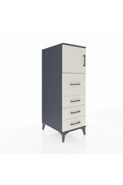 Kronos Dolap Tek Raflı 4 Çekmeceli Tek Kapaklı 44x59x134 Antrasit-Aytaşı