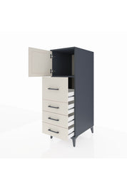 Kronos Dolap Tek Raflı 4 Çekmeceli Tek Kapaklı 44x59x134 Antrasit-Aytaşı