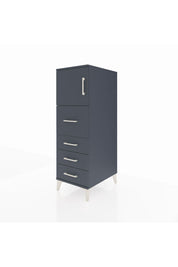 Kronos Dolap Tek Raflı 4 Çekmeceli Tek Kapaklı 44x59x134 Antrasit-Antrasit