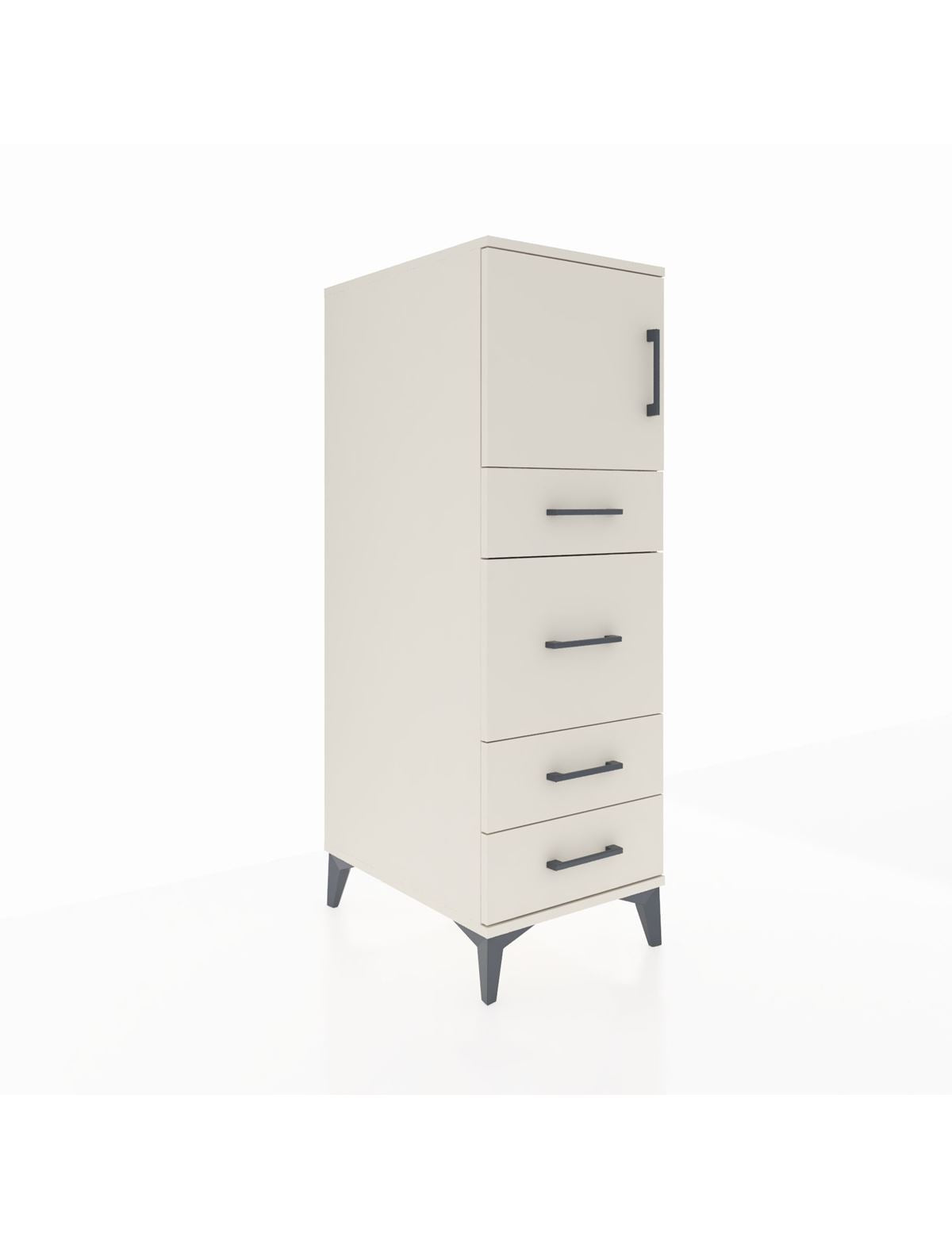 Kronos Dolap Tek Raflı 4 Çekmeceli Tek Kapaklı 44x59x134 Aytaşı-Aytaşı