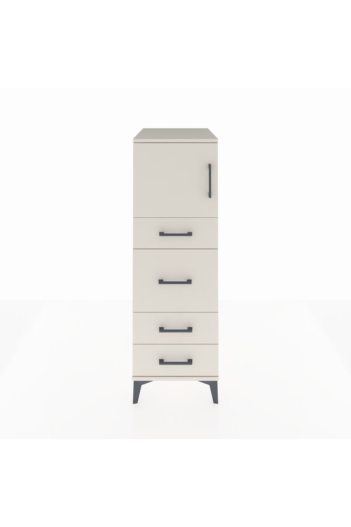 Kronos Dolap Tek Raflı 4 Çekmeceli Tek Kapaklı 44x59x134 Aytaşı-Aytaşı