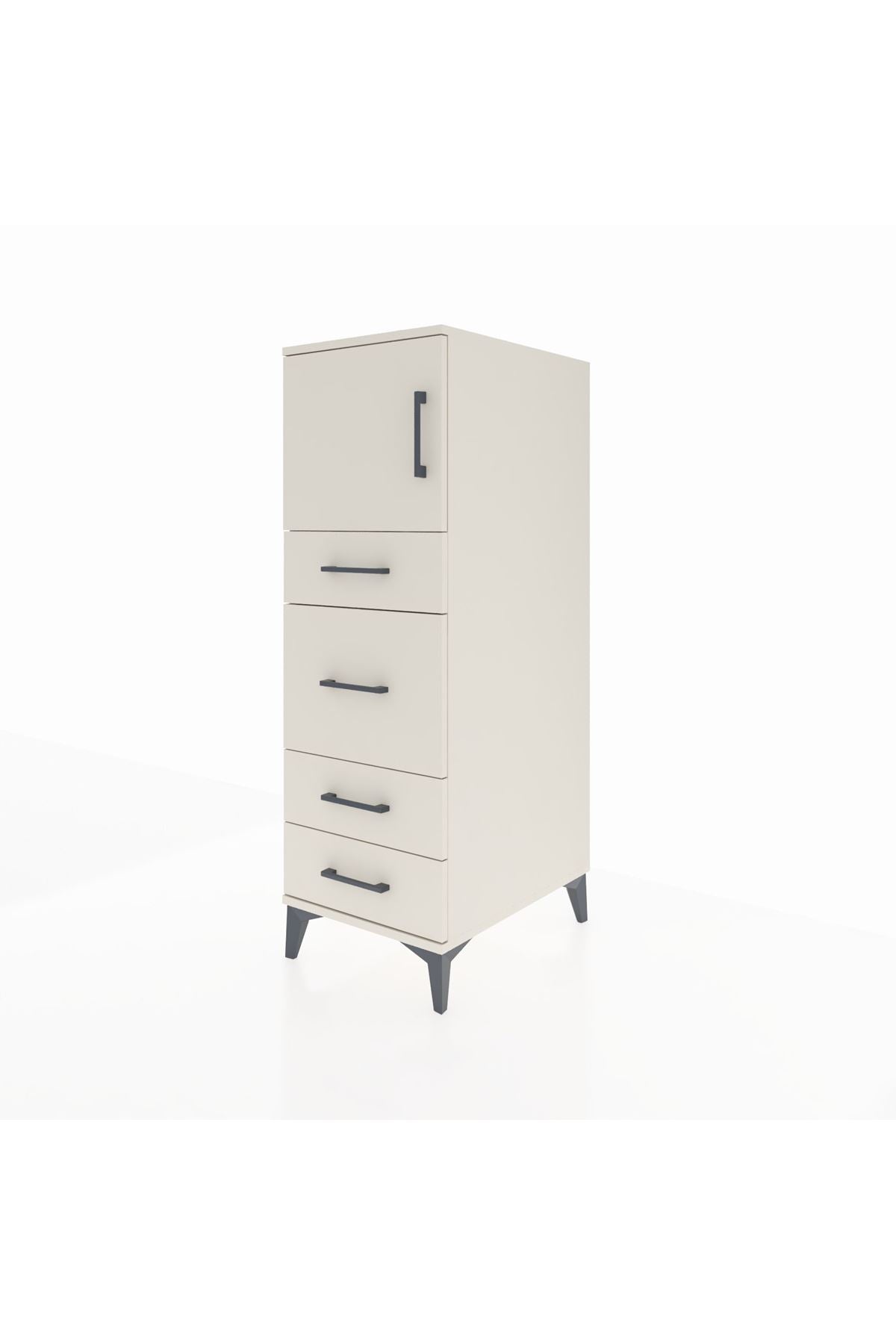 Kronos Dolap Tek Raflı 4 Çekmeceli Tek Kapaklı 44x59x134 - S82M016V1C