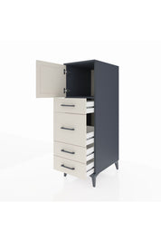 Kronos Dolap Tek Raflı 4 Çekmeceli Tek Kapaklı 44x59x134 Antrasit-Aytaşı