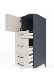 Kronos Dolap Tek Raflı 4 Çekmeceli Tek Kapaklı 44x59x134 Antrasit-Aytaşı