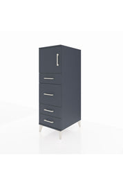 Kronos Dolap Tek Raflı 4 Çekmeceli Tek Kapaklı 44x59x134 Antrasit-Antrasit
