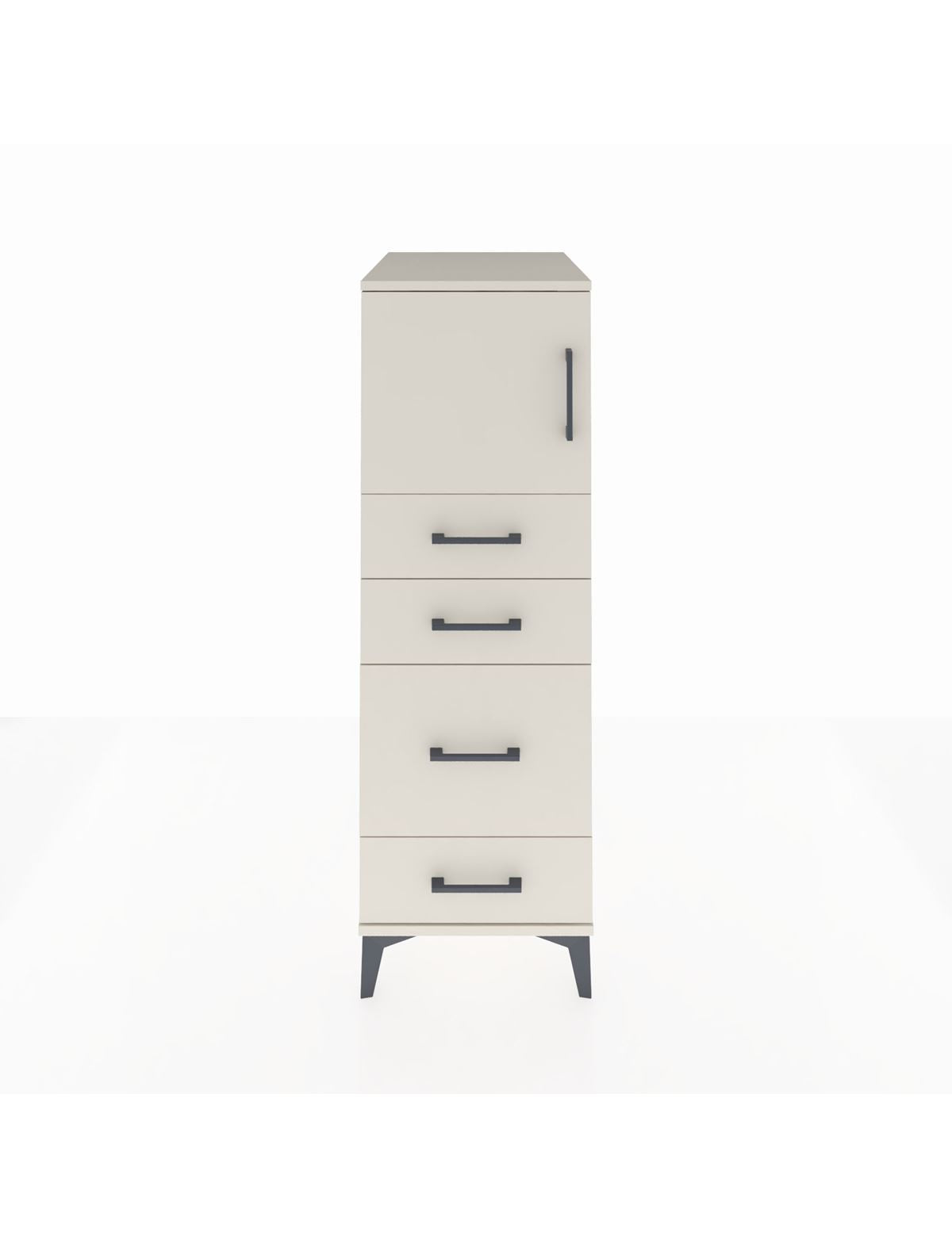 Kronos Dolap Tek Raflı 4 Çekmeceli Tek Kapaklı 44x59x134 Aytaşı-Aytaşı