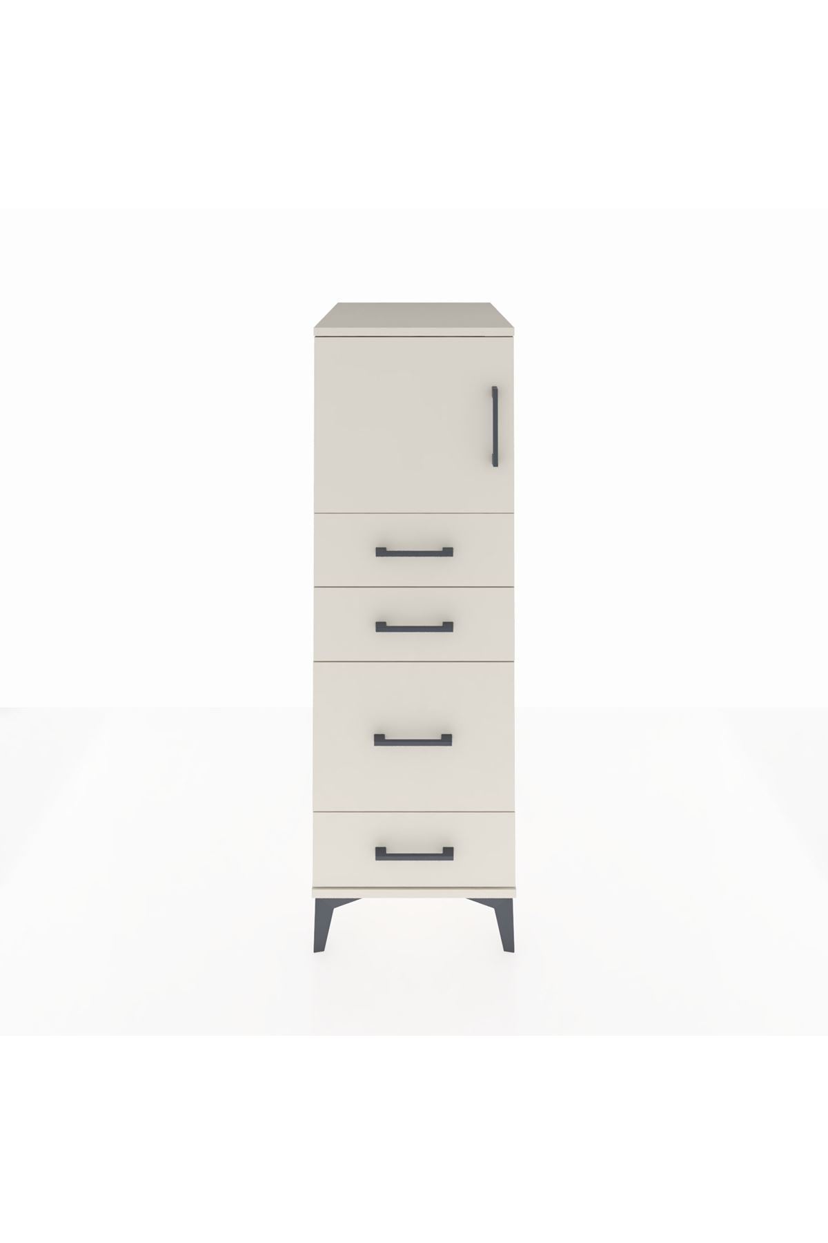 Kronos Dolap Tek Raflı 4 Çekmeceli Tek Kapaklı 44x59x134 Aytaşı-Aytaşı