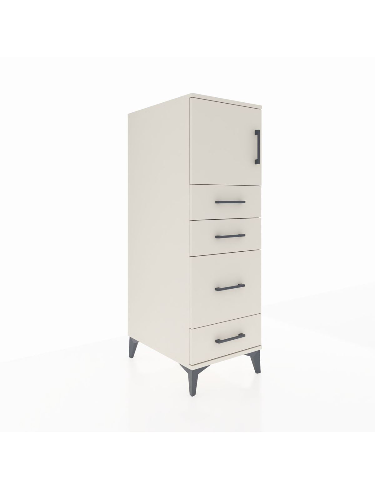 Kronos Dolap Tek Raflı 4 Çekmeceli Tek Kapaklı 44x59x134 Aytaşı-Aytaşı