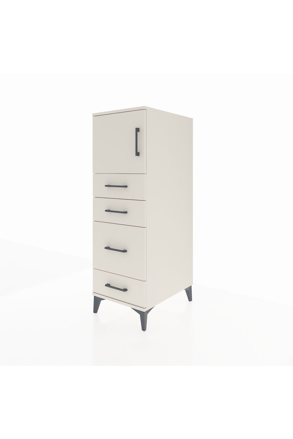 Kronos Dolap Tek Raflı 4 Çekmeceli Tek Kapaklı 44x59x134 Aytaşı-Aytaşı