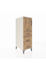 Kronos Dolap Tek Raflı 4 Çekmeceli Tek Kapaklı 44x59x134 Aytaşı-Çam