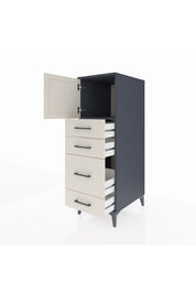 Kronos Dolap Tek Raflı 4 Çekmeceli Tek Kapaklı 44x59x134 Antrasit-Aytaşı