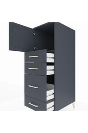 Kronos Dolap Tek Raflı 4 Çekmeceli Tek Kapaklı 44x59x134 Antrasit-Antrasit