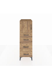 Kronos Dolap Tek Raflı 4 Çekmeceli Tek Kapaklı 44x59x134 Çam-Çam