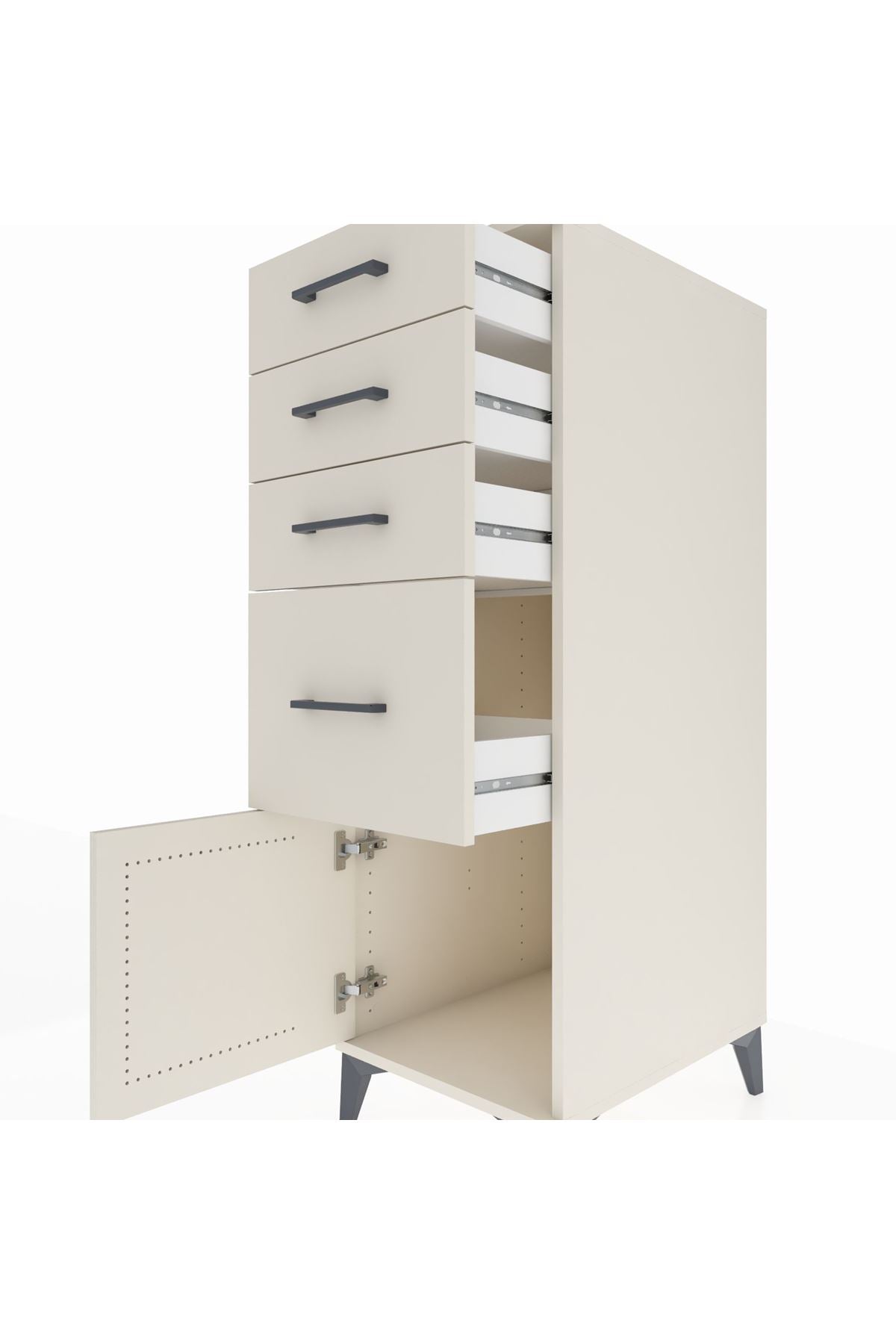 Kronos Dolap 4 Çekmeceli Tek Kapaklı 44x59x134 Aytaşı-Aytaşı