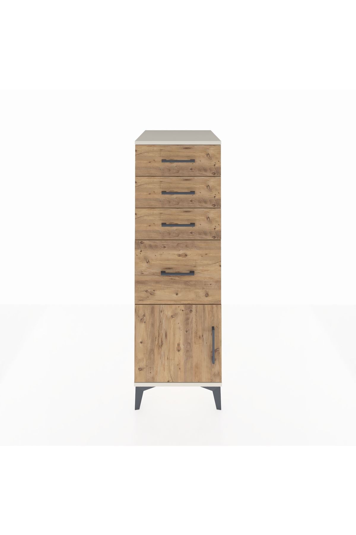 Kronos Dolap 4 Çekmeceli Tek Kapaklı 44x59x134 Aytaşı-Çam