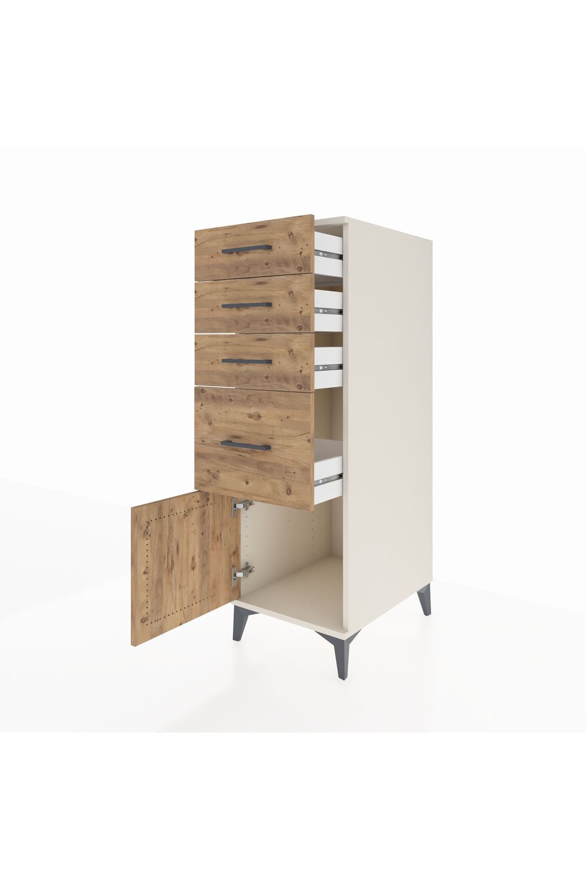 Kronos Dolap 4 Çekmeceli Tek Kapaklı 44x59x134 Aytaşı-Çam