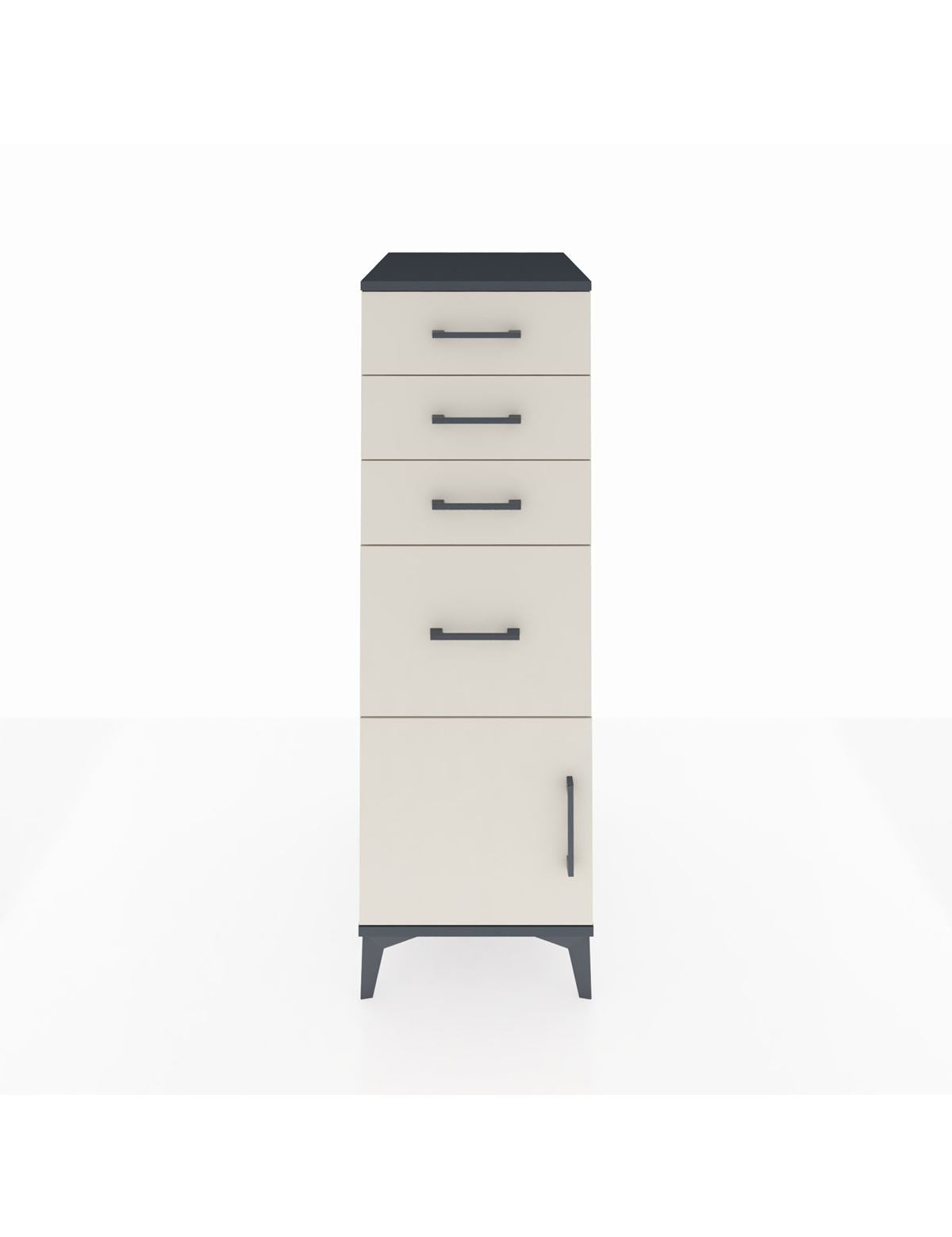 Kronos Dolap 4 Çekmeceli Tek Kapaklı 44x59x134 Antrasit-Aytaşı