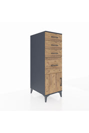 Kronos Dolap 4 Çekmeceli Tek Kapaklı 44x59x134 Antrasit-Çam