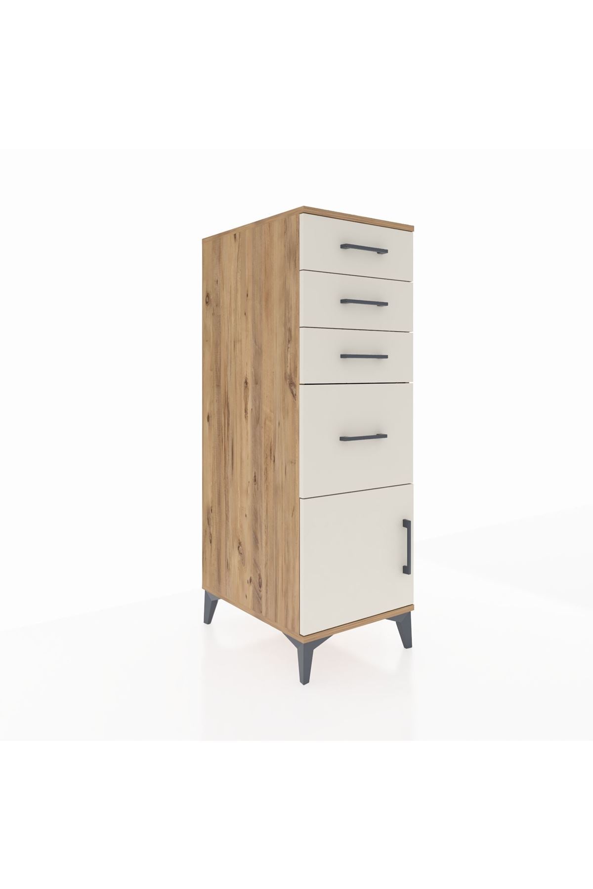 Kronos Dolap 4 Çekmeceli Tek Kapaklı 44x59x134 Çam-Aytaşı