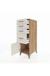 Kronos Dolap 4 Çekmeceli Tek Kapaklı 44x59x134 Çam-Aytaşı