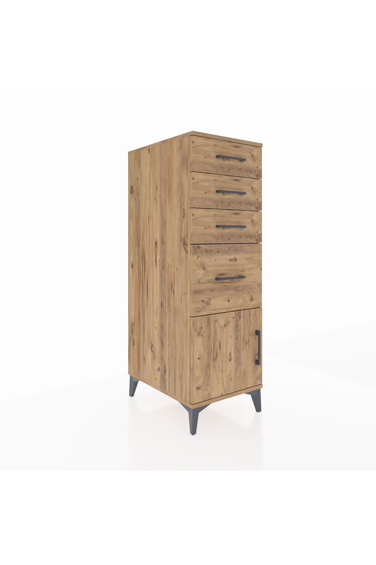 Kronos Dolap 4 Çekmeceli Tek Kapaklı 44x59x134 Çam-Çam