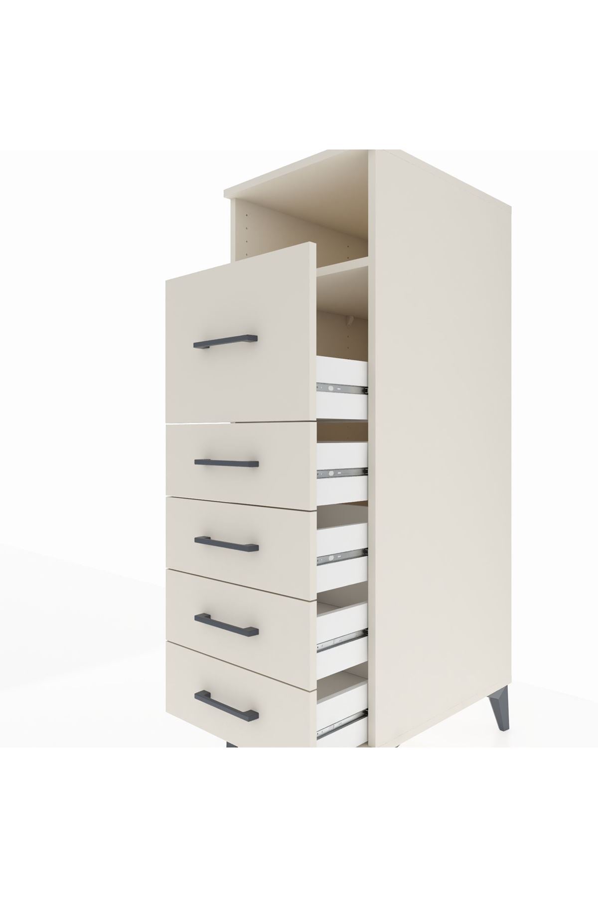 Kronos Dolap Tek Raflı 5 Çekmeceli 44x59x134 Aytaşı-Aytaşı