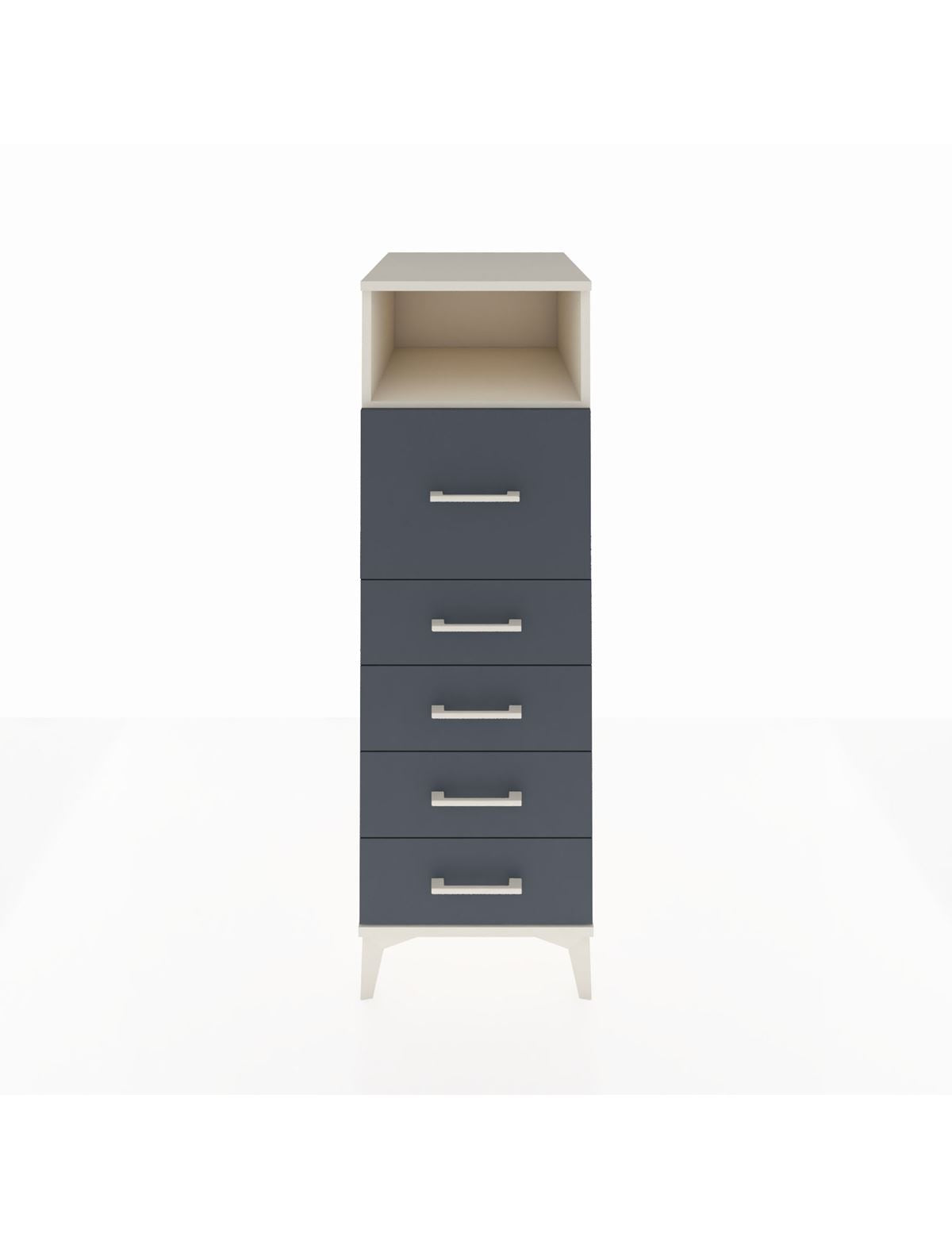 Kronos Dolap Tek Raflı 5 Çekmeceli 44x59x134 Aytaşı-Antrasit