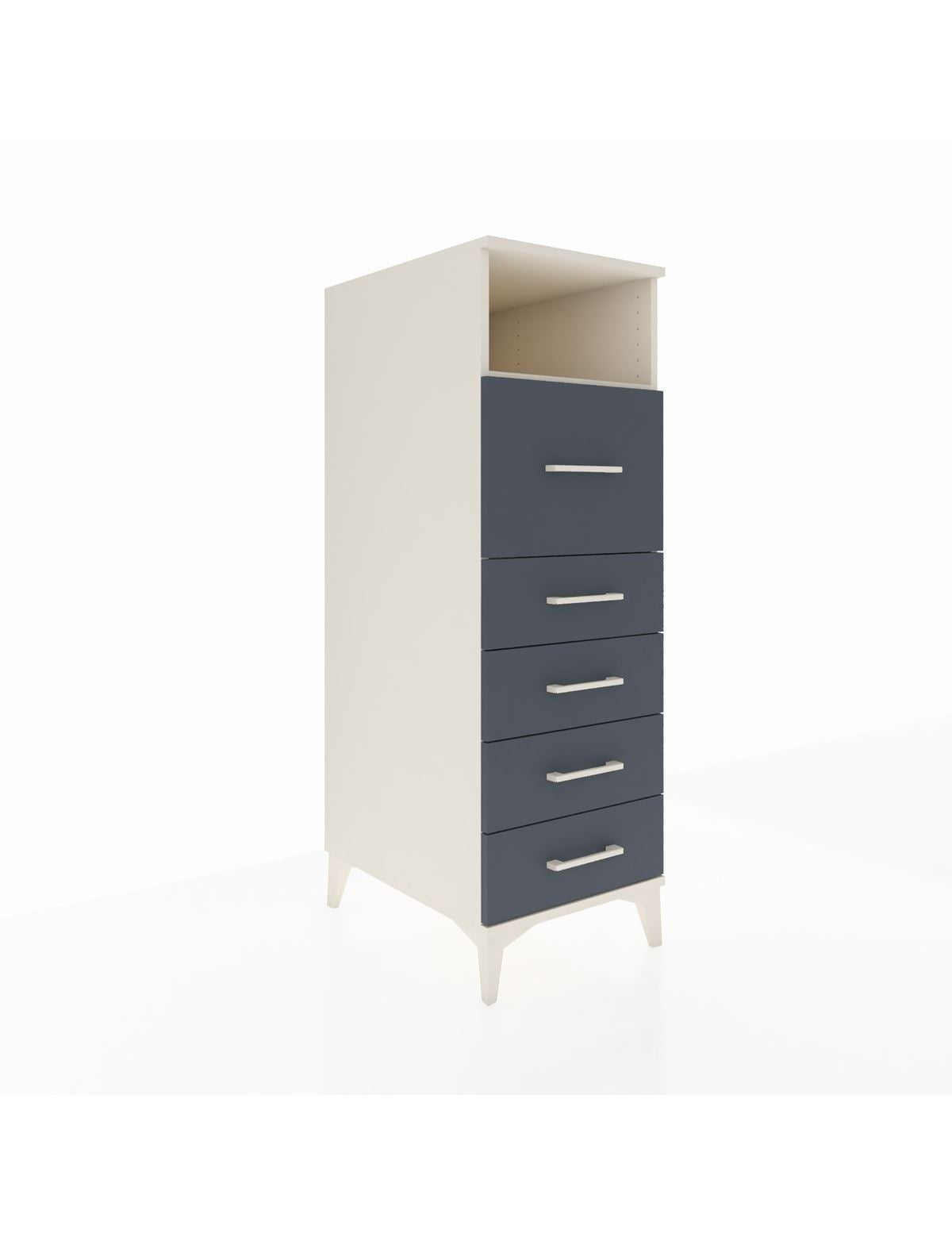 Kronos Dolap Tek Raflı 5 Çekmeceli 44x59x134 Aytaşı-Antrasit