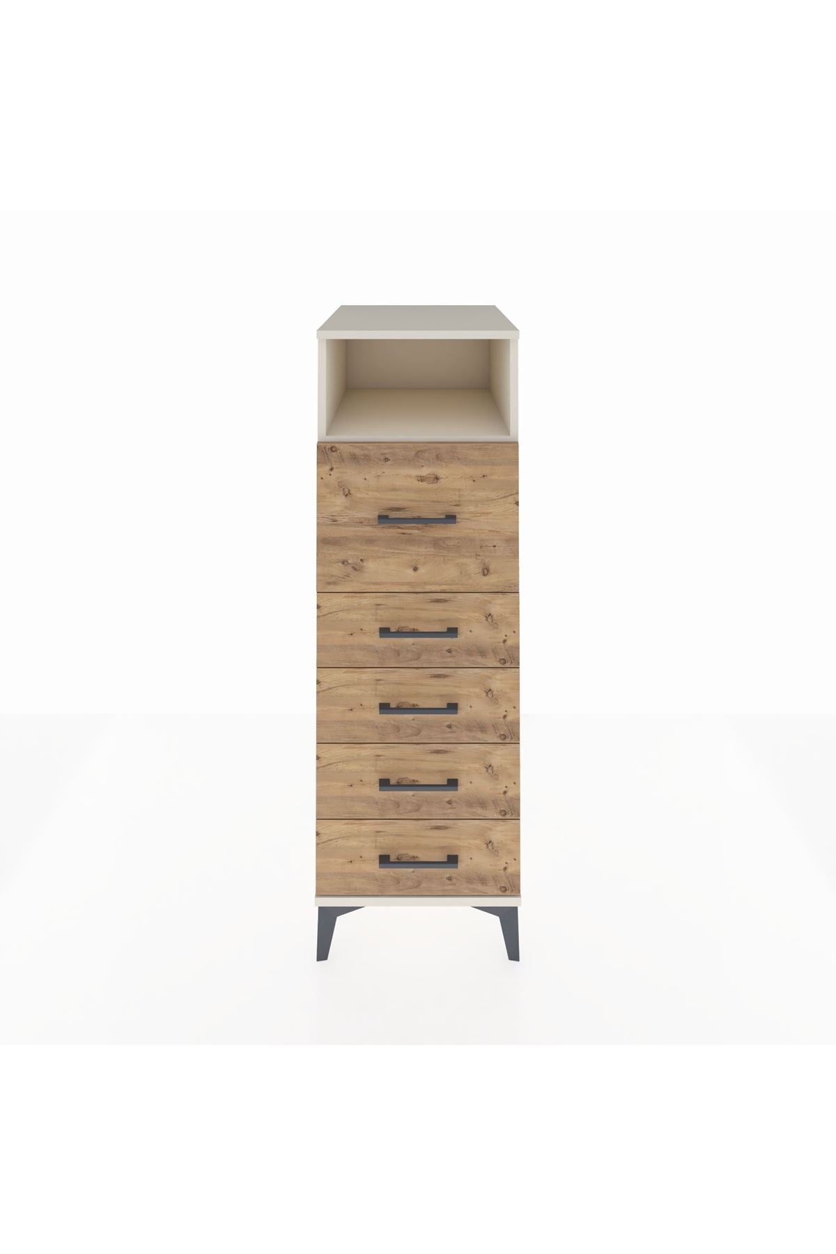 Kronos Dolap Tek Raflı 5 Çekmeceli 44x59x134 Aytaşı-Çam