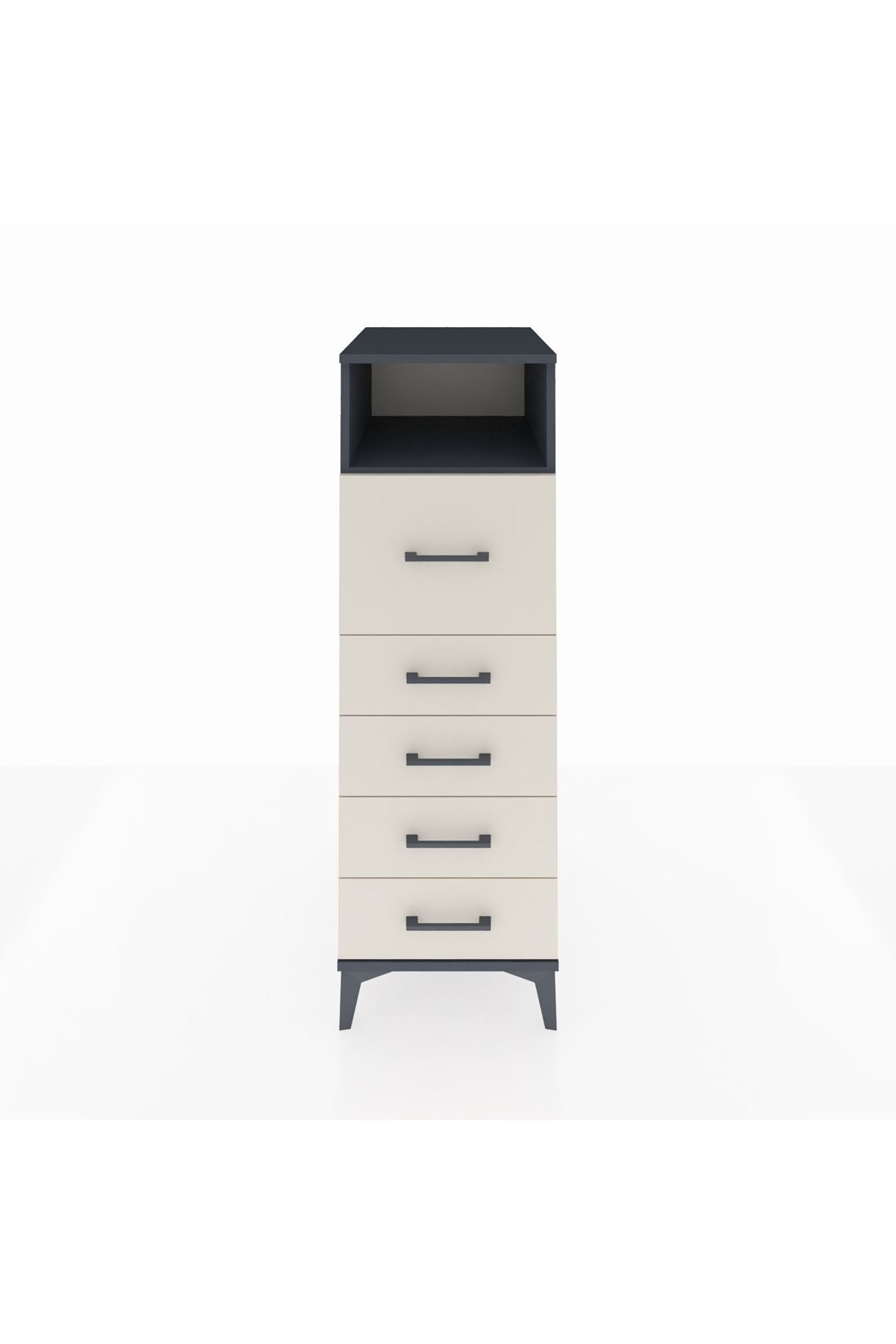 Kronos Dolap Tek Raflı 5 Çekmeceli 44x59x134 Antrasit-Aytaşı