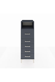 Kronos Dolap Tek Raflı 5 Çekmeceli 44x59x134 Antrasit-Antrasit