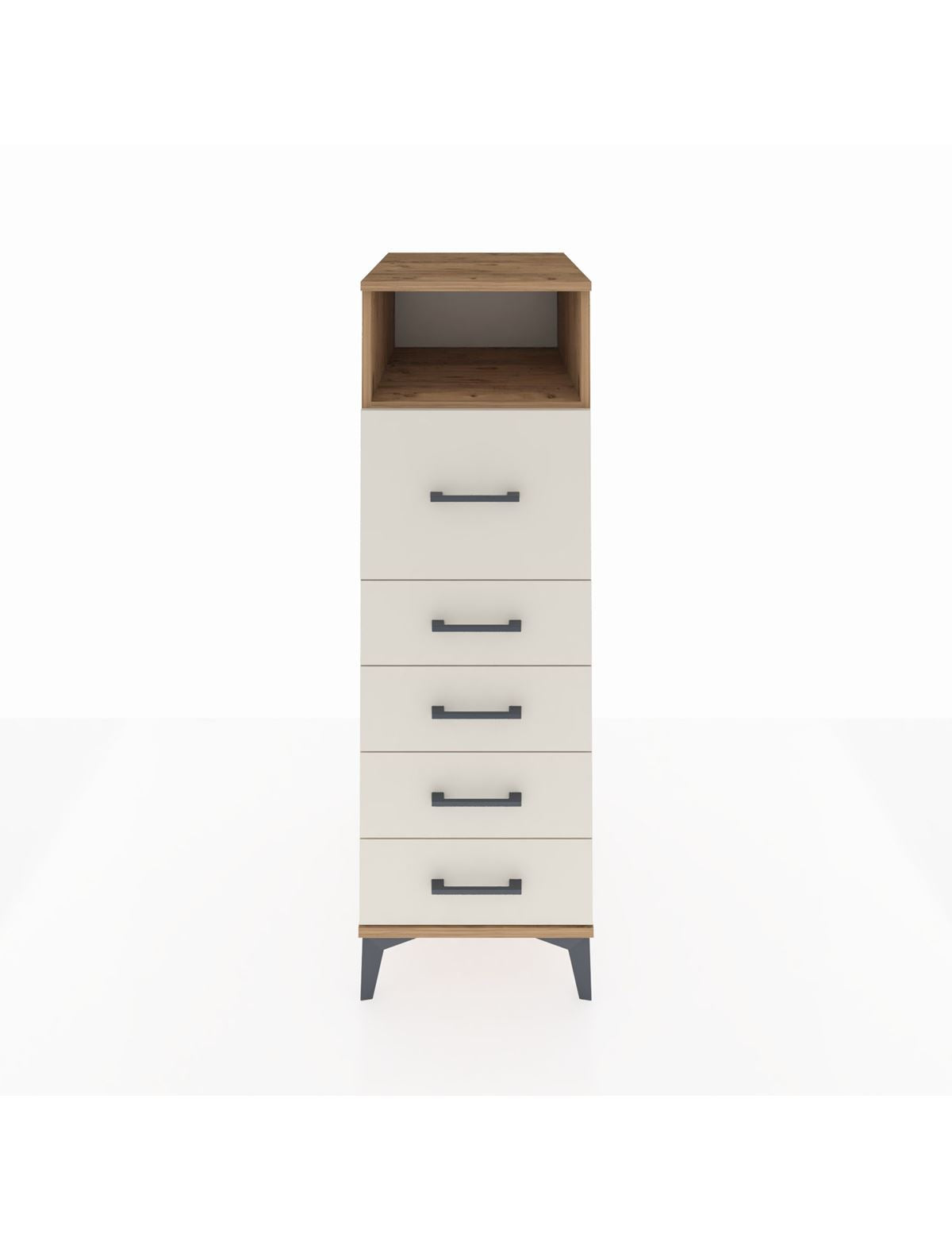 Kronos Dolap Tek Raflı 5 Çekmeceli 44x59x134 Çam-Aytaşı